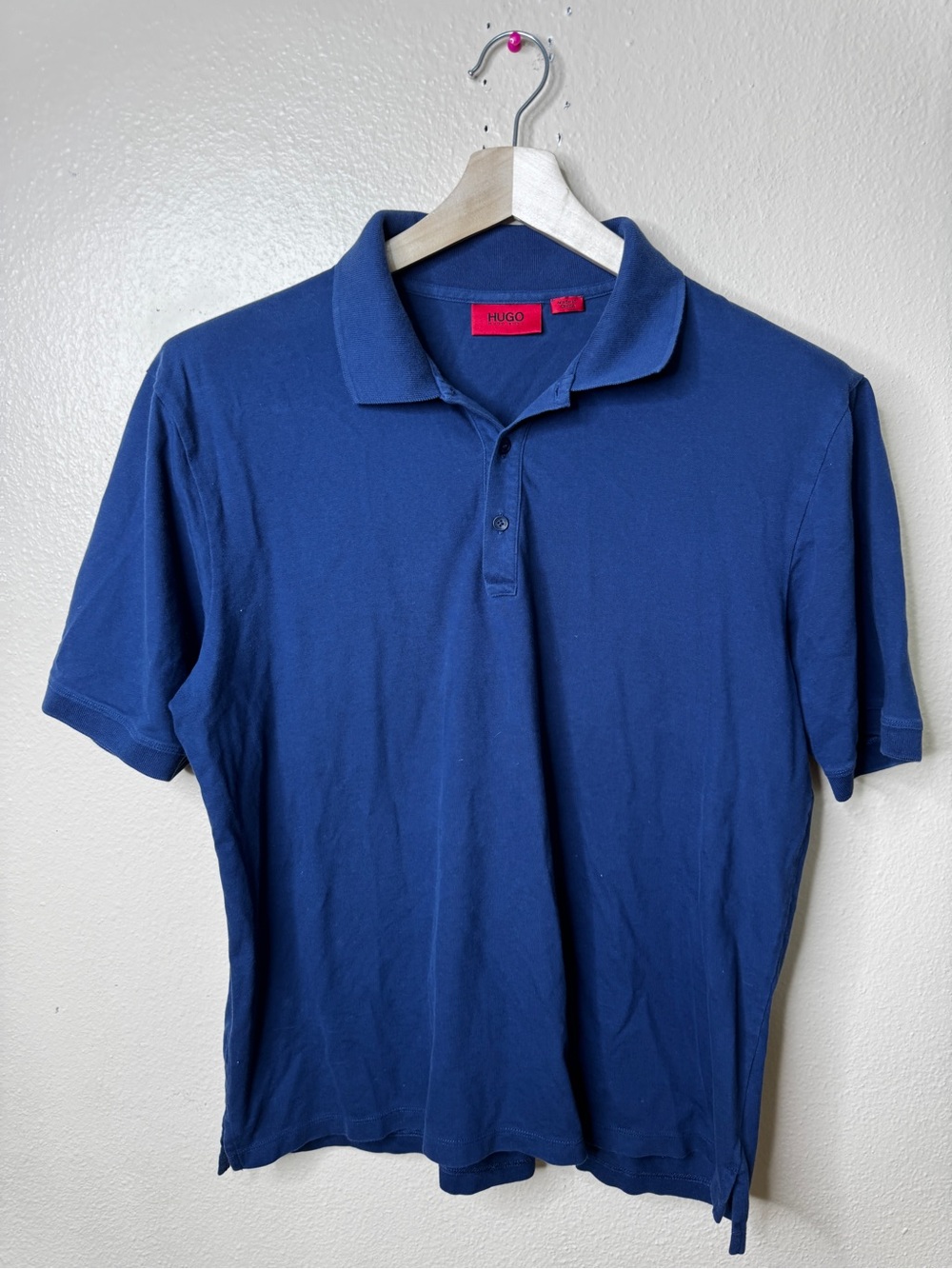 HUGO Hugo Boss Men’s XXL Blue Short Sleeve Cotton Polo Shirt Classic Fit